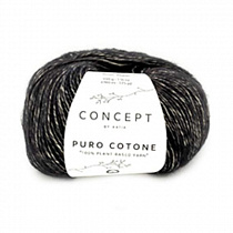 Пряжа для вязания Katia Pure Cotone, 50 г, 160 м, цв. черный 1414.54