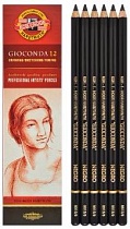 Карандаш пастельный KOH-I-NOOR Gioconda Negro, цв. черный, HB, L=175мм,1шт 8815/2/1